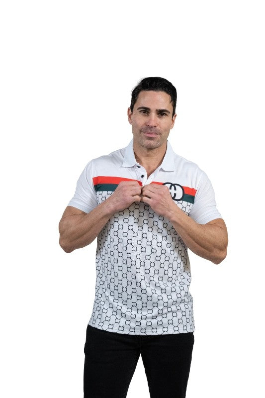 Men Stretch Tee with a captivating design, available in Black, Red, and White. CONVINE COLOR