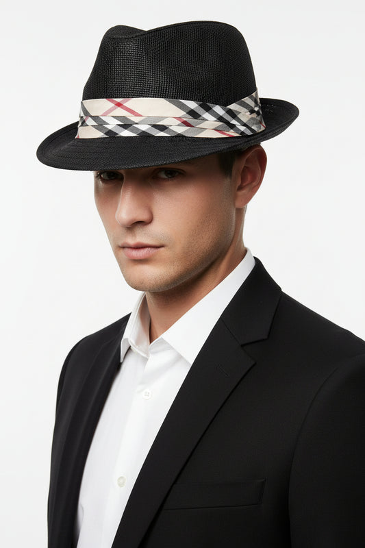 Fedora Sun Hat features a classic trilby design with a shorter brim angled (Copia)