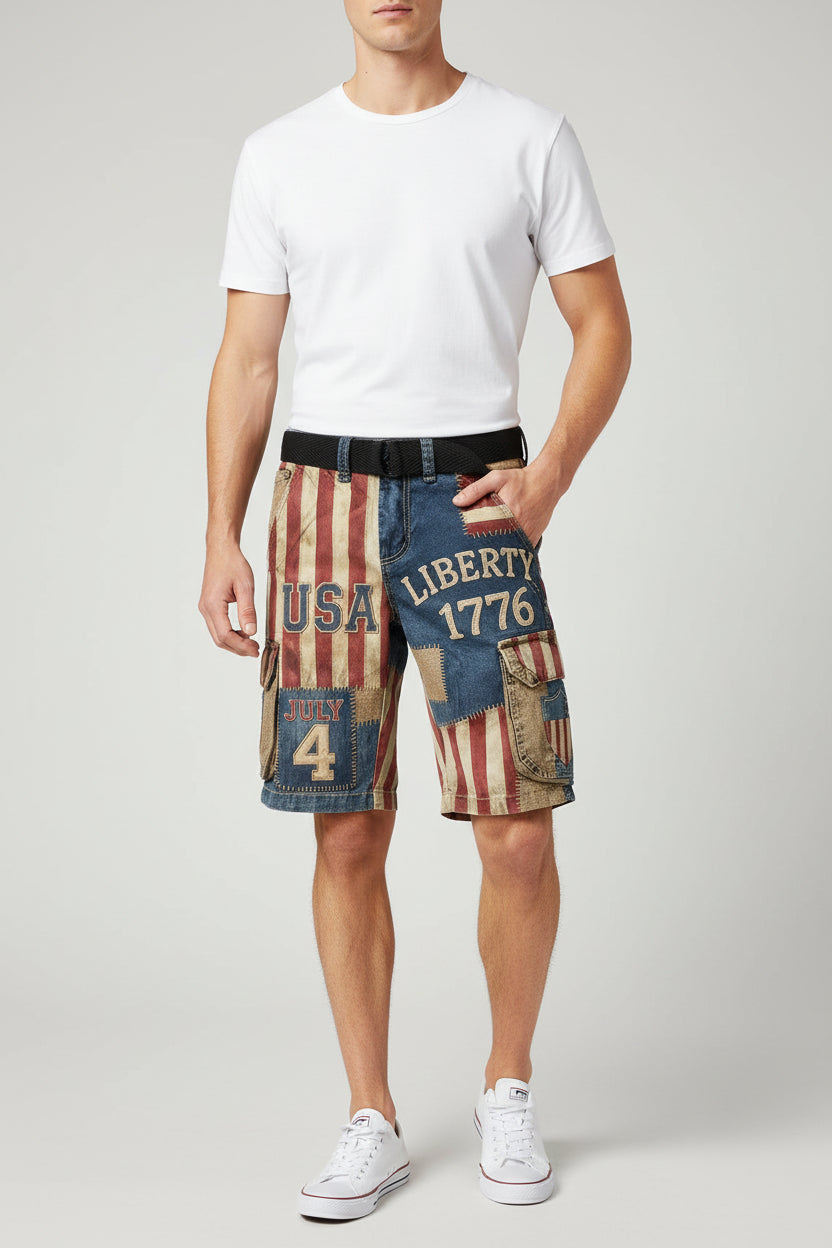 Shorts de Playa para Hombre – Estampado Digital 3D, Tela Imitación Denim#3
