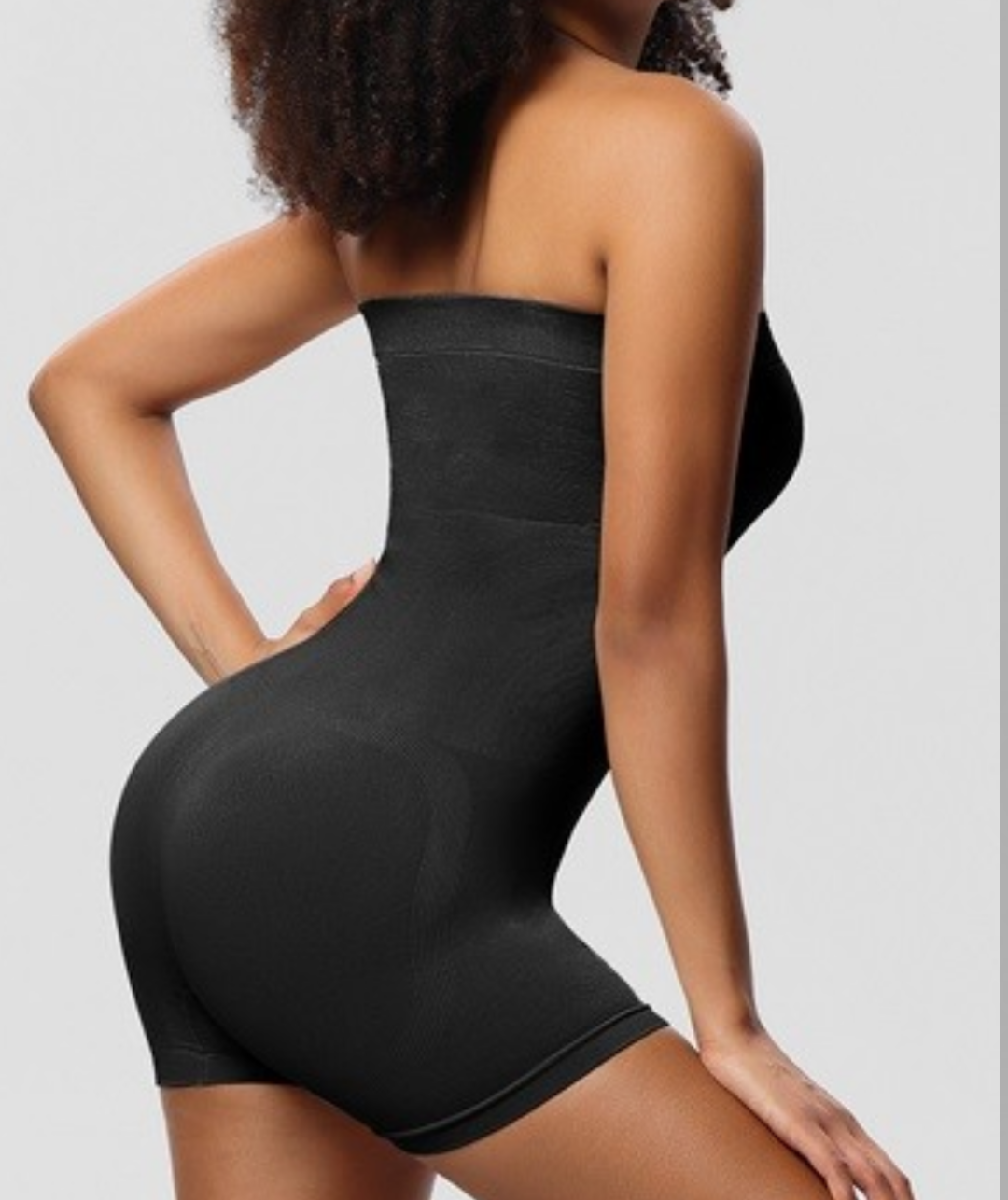 Strapless Bodycon Romper, Stretchy Fitted Short Jumpsuit, Black