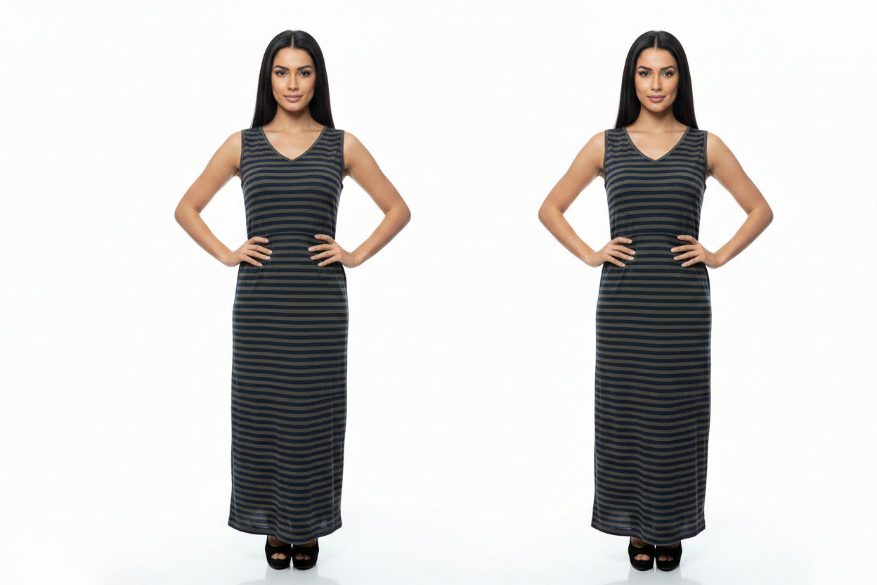Hermoso vestido para el verano en raya