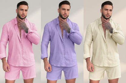 Two pairs of shoes for men in pink color