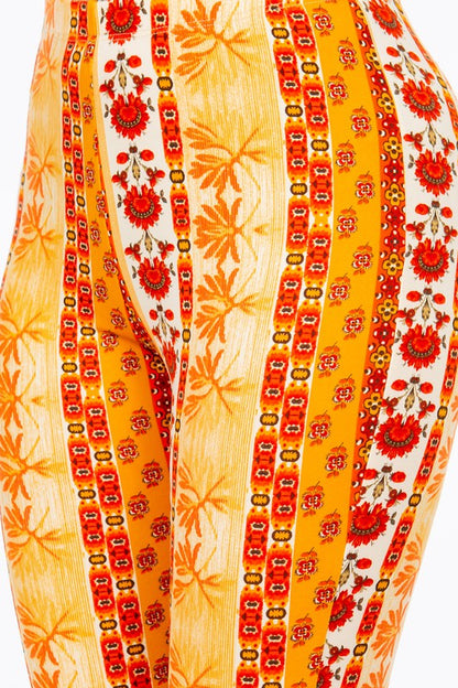PANTS .FLORAL PRINTED FLARED LONG MULTI