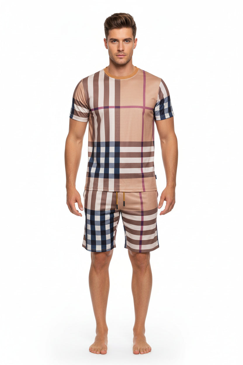 Men. 2 piece shorts  SET in khaki color