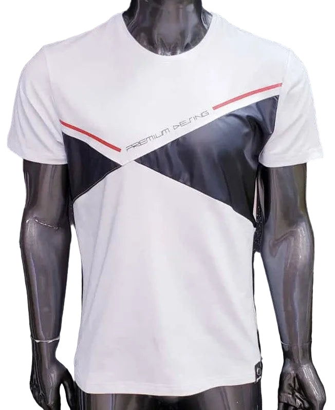 Camiseta blanca de manga corta para hombre confeccionada en algodón