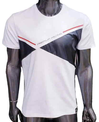 Camiseta blanca de manga corta para hombre confeccionada en algodón