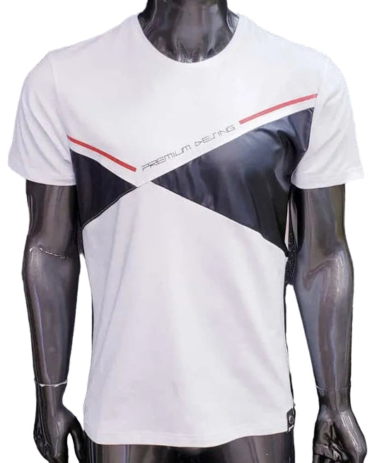 Camiseta blanca de manga corta para hombre confeccionada en algodón