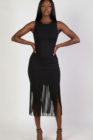 Classic Solid Black Women Dress