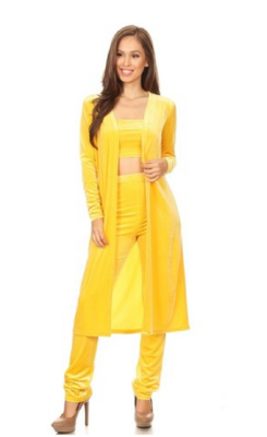 Yellow 3 Piece Set - Polyester Spandex
