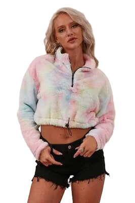 with string at warm and cozy print  Tedy bear zip sweater with string at warm and cozy print S, M .L