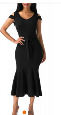 Elegant Black Decoster Dress