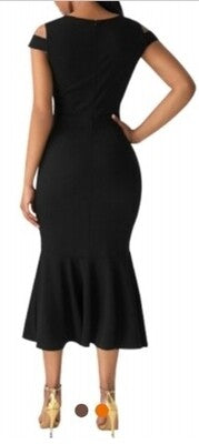 Elegant Black Decoster Dress
