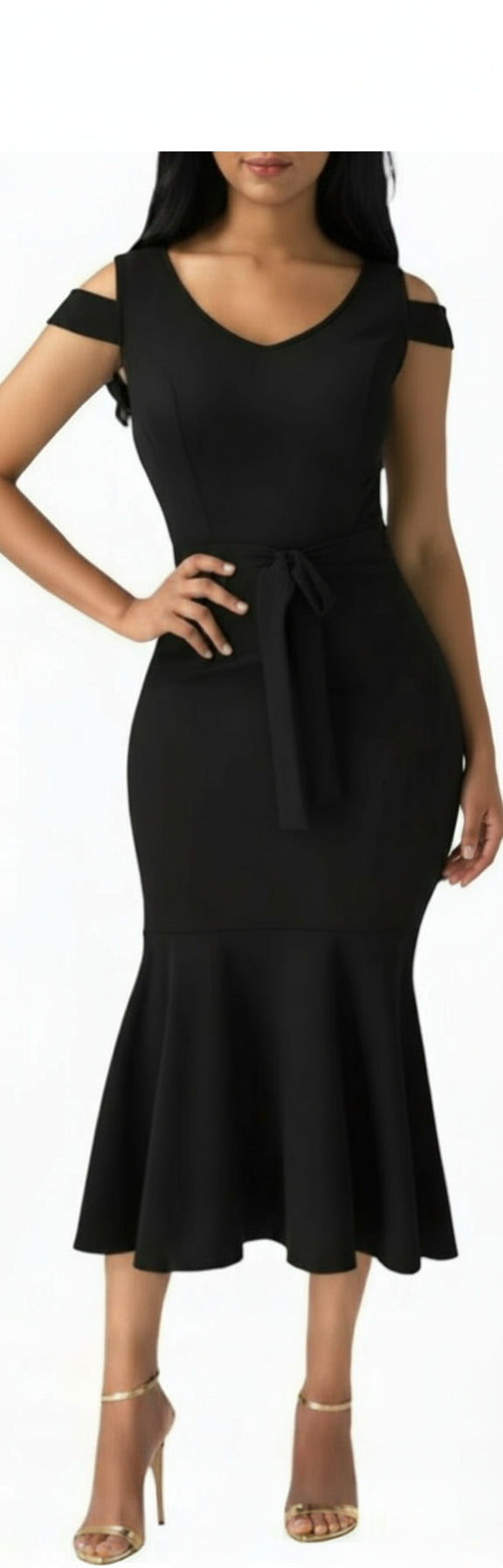 Elegant Black Decoster Dress
