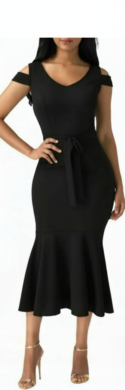 Elegant Black Decoster Dress