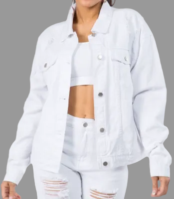jackets white with colored design