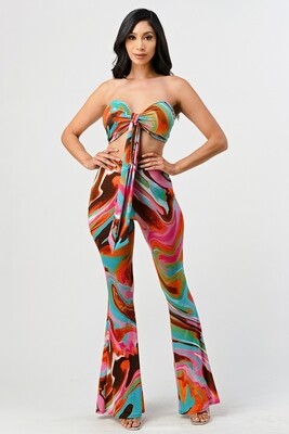 Conjunto de dos piezas se tube top  con pantalón