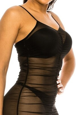 Three-Color Mesh Women Dress