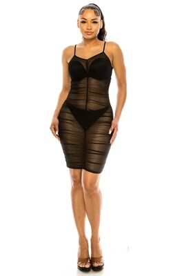 Three-Color Mesh Women Dress