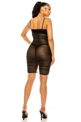 Three-Color Mesh Women Dress