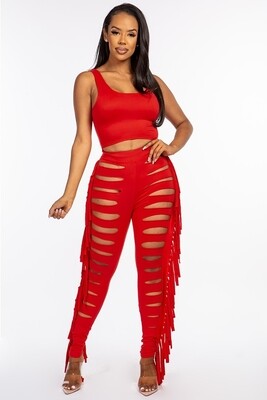 Two-piece combination in red