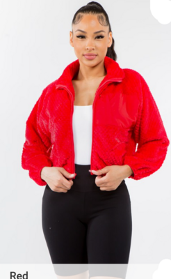 JACKET TEDDY BEAR STYLE CROPPED
