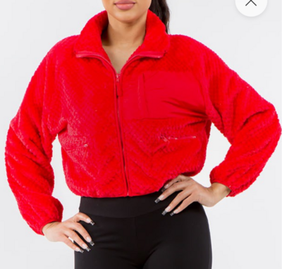 JACKET TEDDY BEAR STYLE CROPPED