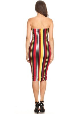 Dress with vertical strips. 2 colors.