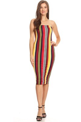 Dress with vertical strips. 2 colors.