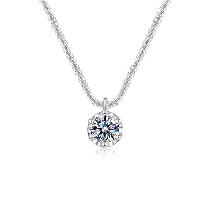 Women’s Brilliant &amp; Charm Crown Charm Necklace, Spring Street Style Fashion Silver Plating Necklace, Trendy Shiny Luxury Clavicle Chain Matching Women Accessories