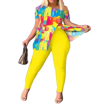 set of two pieces irregular fashion pants suit (Copia) (Copia)