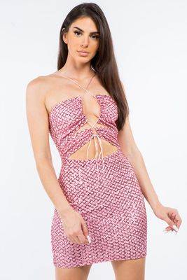 Mini Dress Silver and Black Sequin