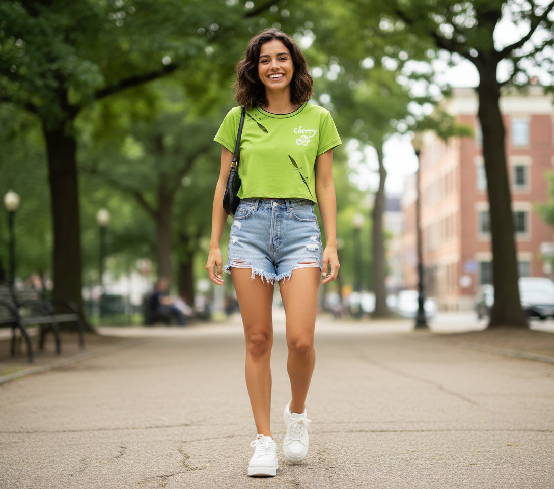 TOP IN CHERRY GREEN
