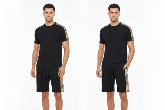 MEN'S 2 PIECE SHORT SE IN BLACK AND KHAKI COLOR