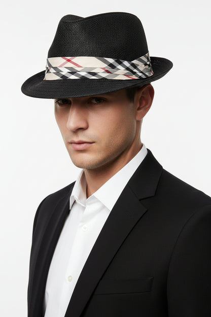 Fedora Sun Hat features a classic trilby design with a shorter brim angled