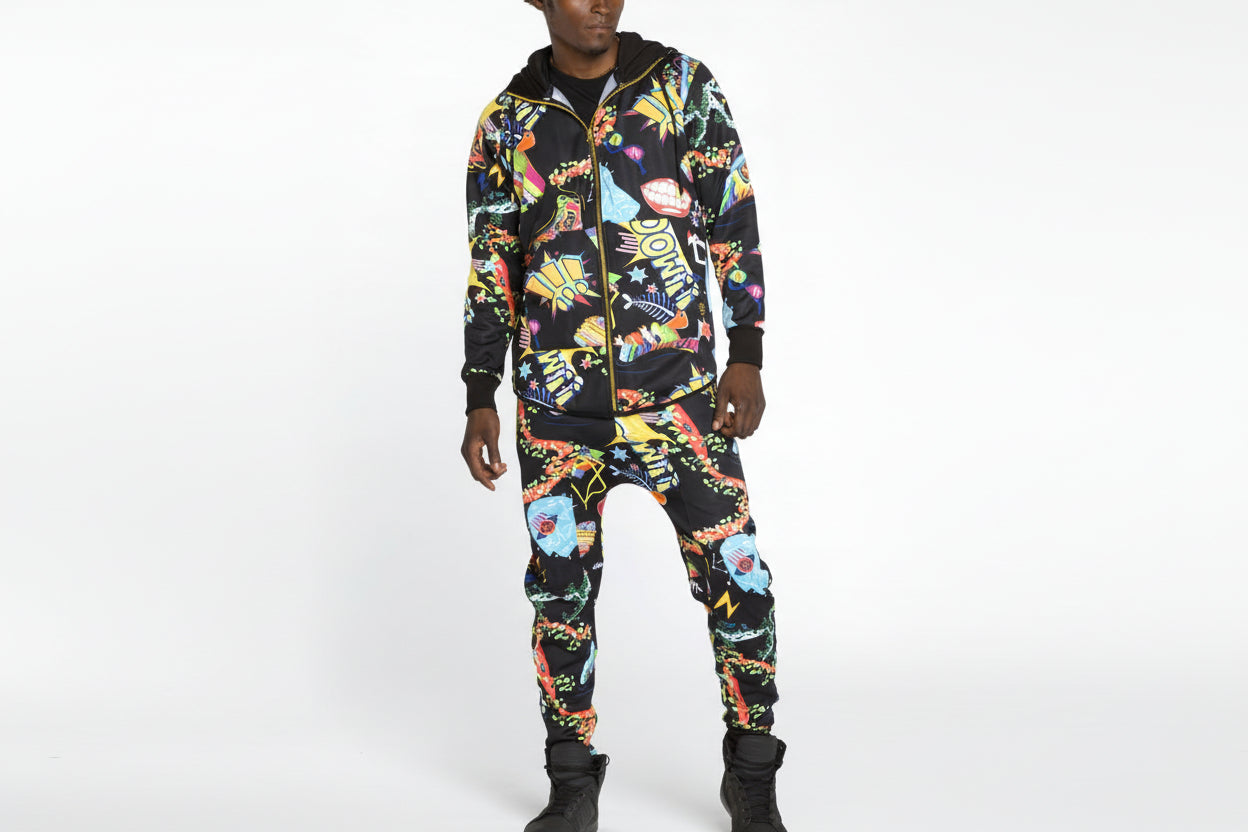 TWO PIECE SET IN MULTICOLORS