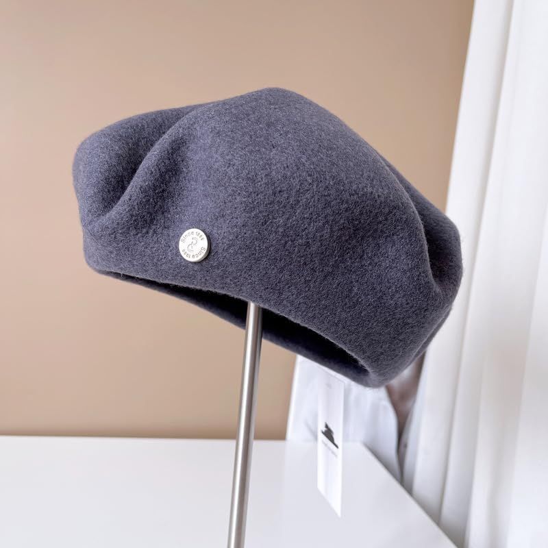 Spanish Wool Beret Hat - Coral Color M (56-58cm)