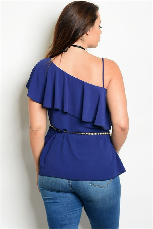 Top in Blue of Neck