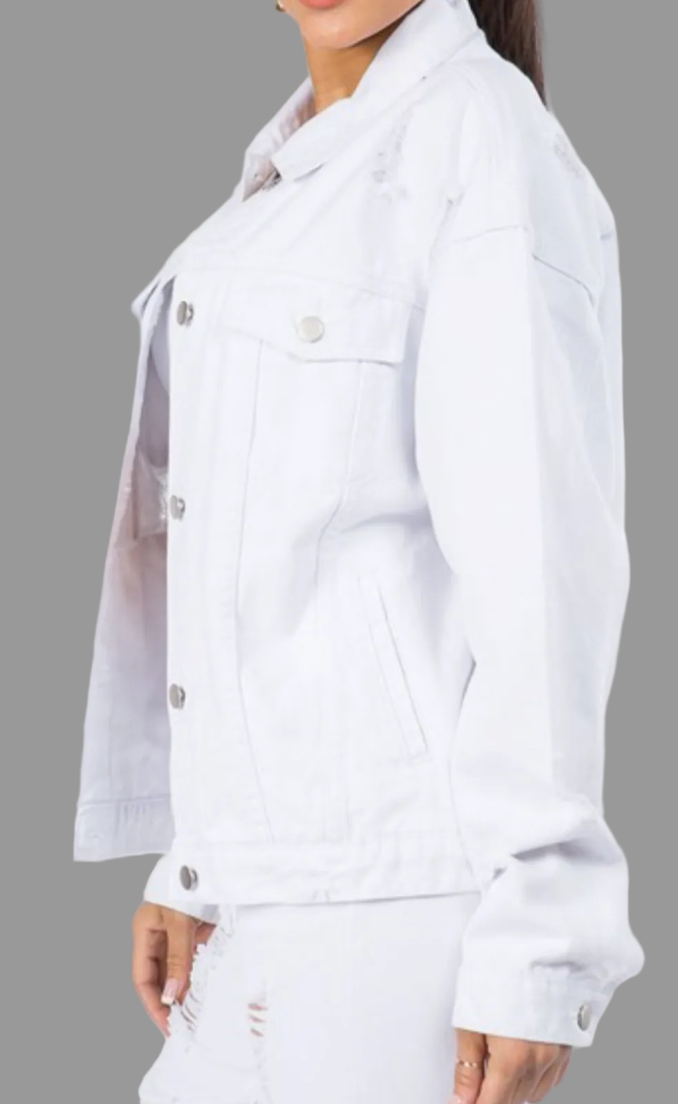 jackets white with colored design