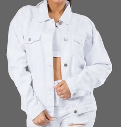 jackets white with colored design