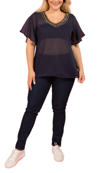 Blouses Backless Loose Chiffon .