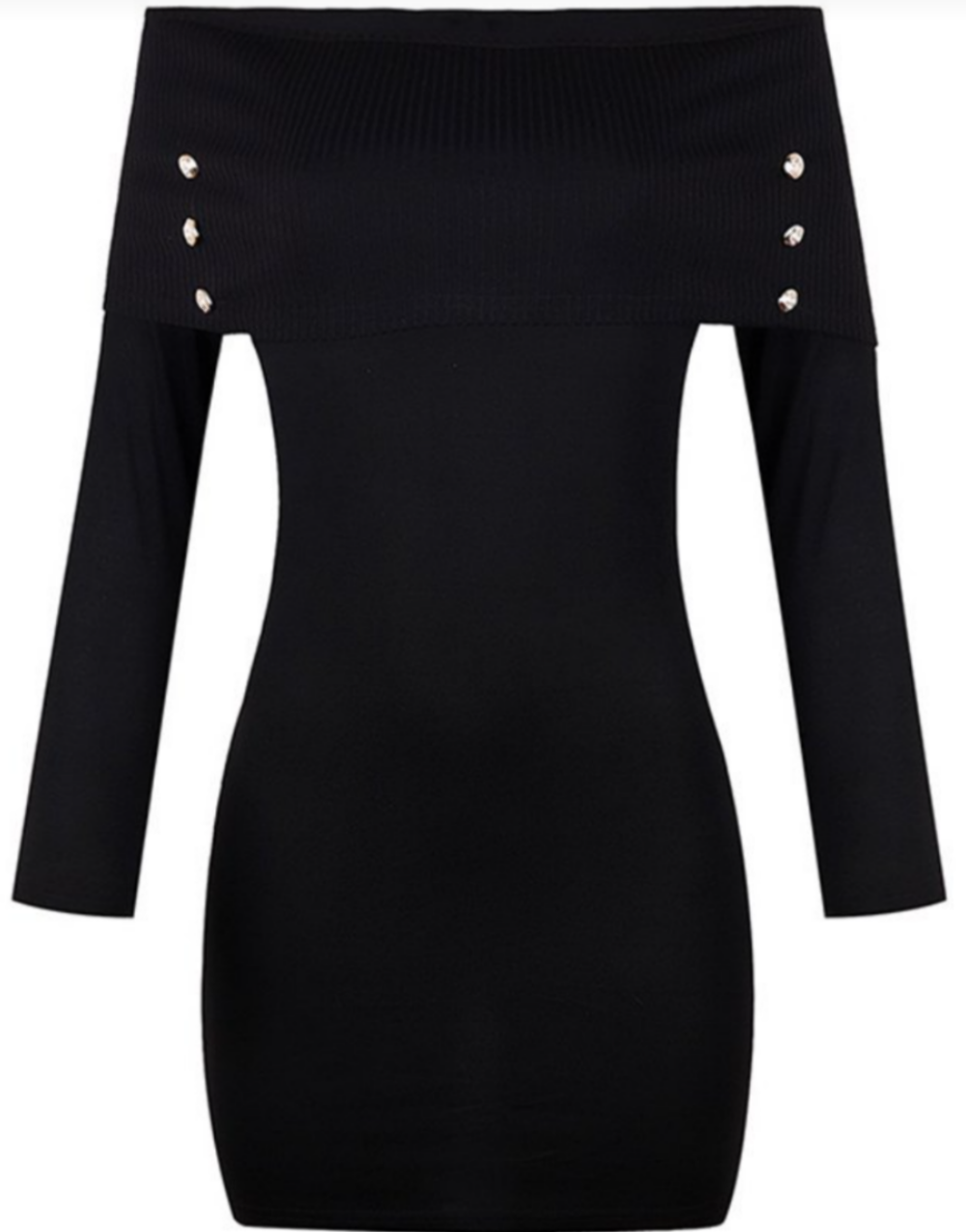 Dress solid black.