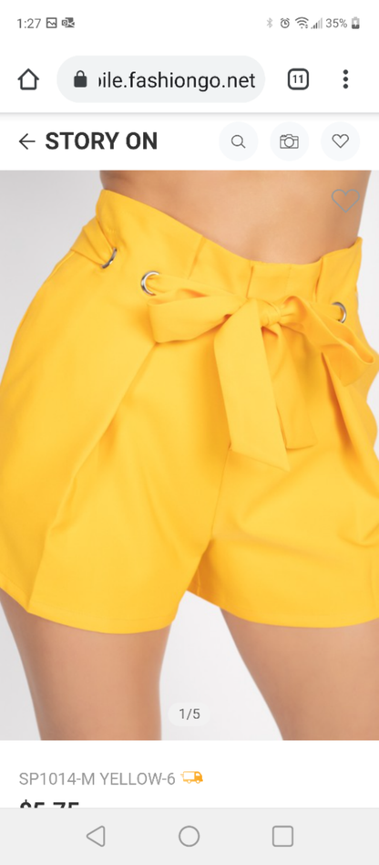 Summer 2020 new lemon yellow shorts ladies suit pants fashion shorts