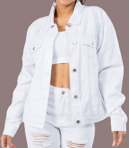 jackets white with colored design