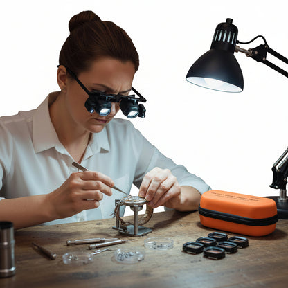 High Times 24 Times Headwear Glasses Portable Watch Repair Magnifier LED Lamp Mobile Phone Electronic Components Welding