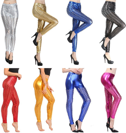 Shiny Scale Pattern Rock Style Sexy Leggings
