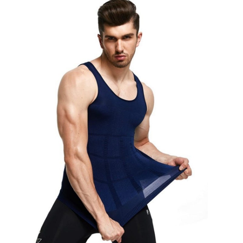Cross-Border Men's Corset Belly Tight Corset Vest Body Shaping Men's Corset Outdoor Sports Vest