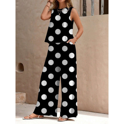 Cross-Border Amazon Europe And America 2026 Summer New 3D Digital Print Two-Piece Women's Sleeveless Vest Set
