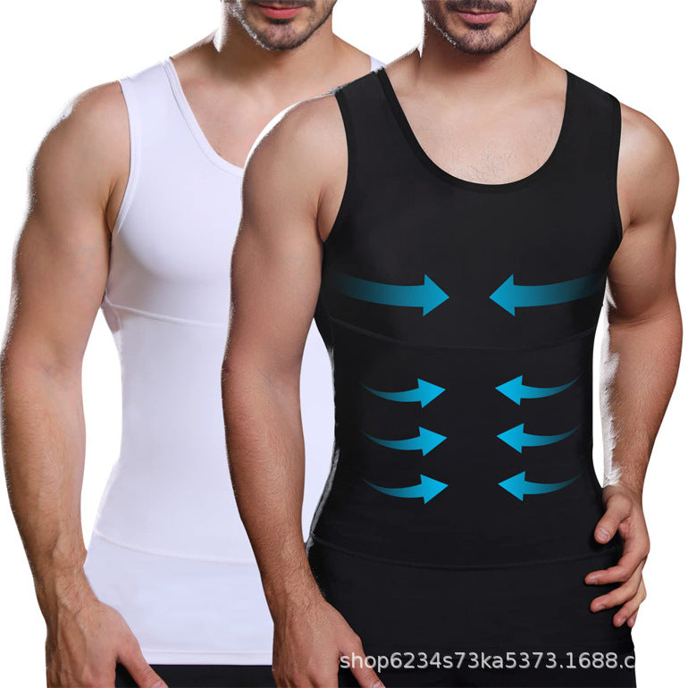 Meat Hide Artifact Men's Vest 3rd Generation Abdomen Shaping Clothing Meat Shaping Vest Invisible Breathable Shaping Top