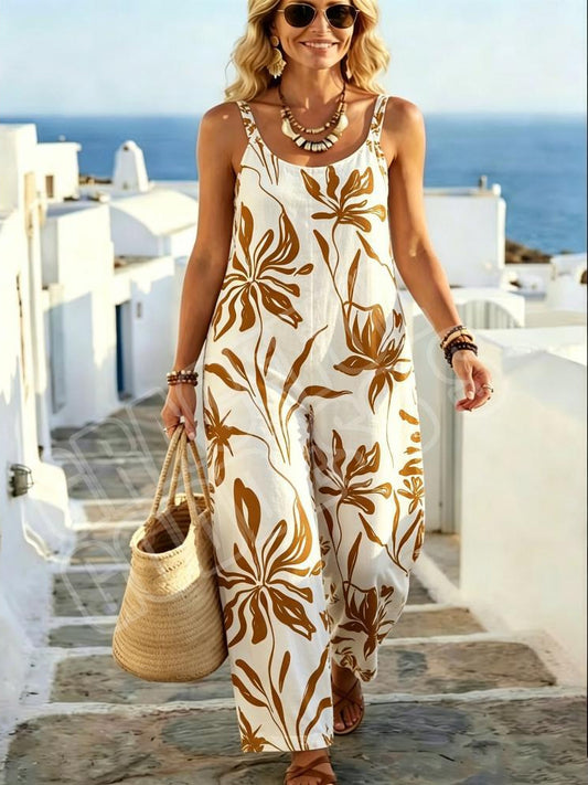 2026 Spring/Summer Cross-Border European And American New Style 3D Digital Print Women's Overalls Set Loose Casual Jumpsuit