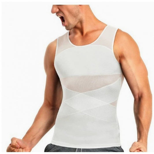 Men's Tummy Control Shapewear, Tight-Fitting Corset, Chest And Abdomen Shaping Elastic Breathable Mesh Vest, Direct Sale From Manufacturer
